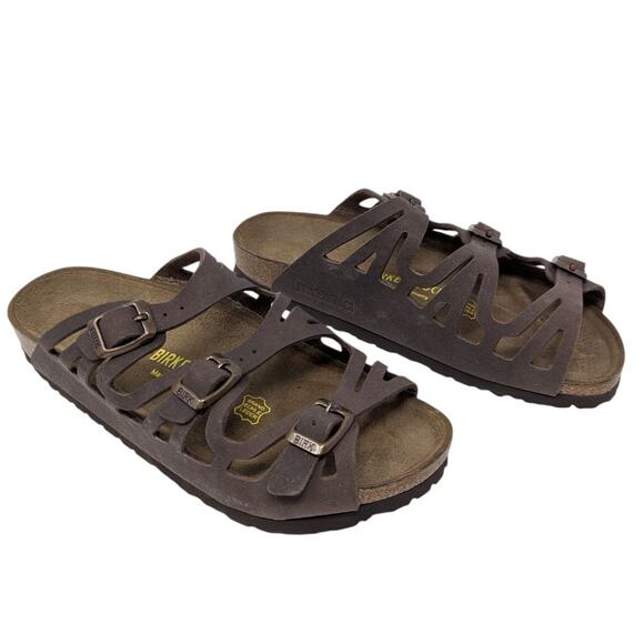 Birkenstock Toronto Sandals Brown Size 8 Women New in Box Leather Strappy Slides - Picture 4 of 9